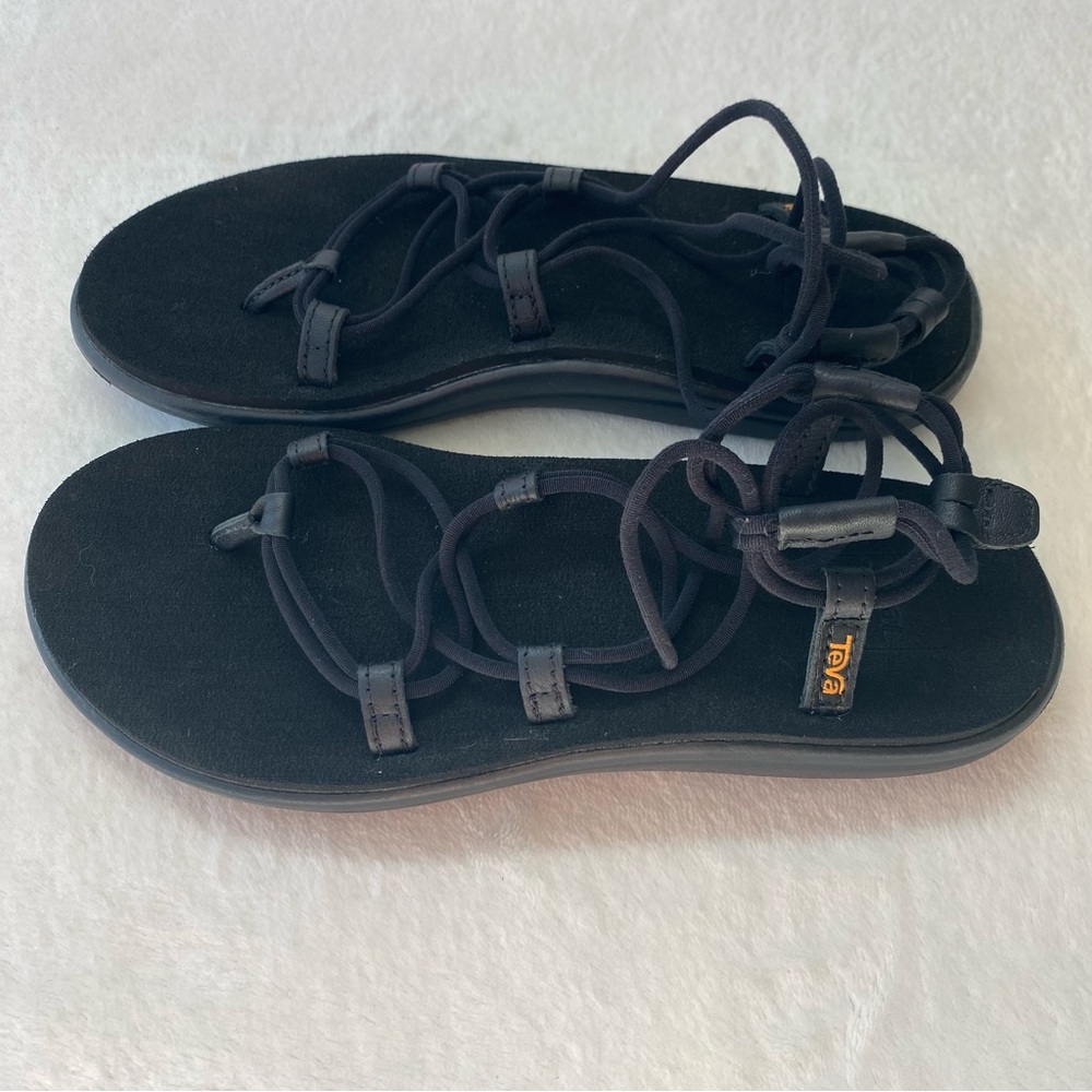 Teva Voya Infinity Strappy Sandals Women's 8 Black Gladiator Boho Walking